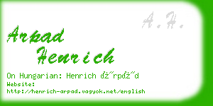 arpad henrich business card